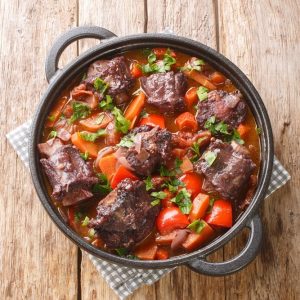 Spanish,Bull,Tail,Stew,Rabo,De,Toro,Closeup,On,A